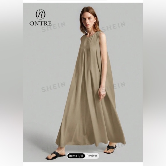 SHEIN Cream Tan Sleeveless Sundress Maxi - Picture 7 of 7
